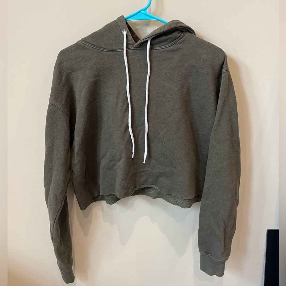 Wild Fable Gray Cropped Boxy Hoodie